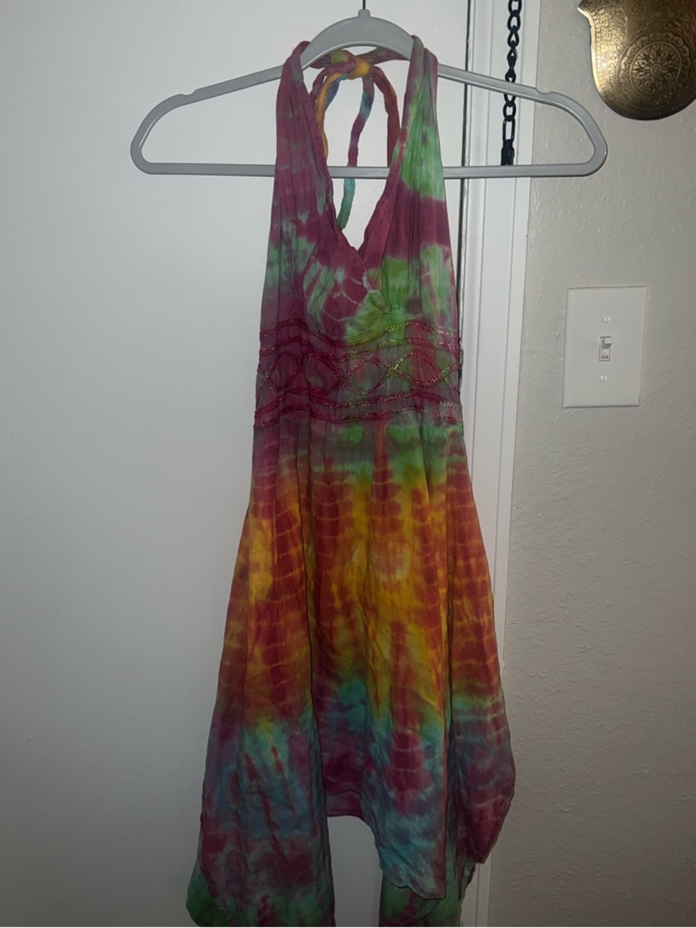 Tie-Dye Halter Sundress - Multi Color